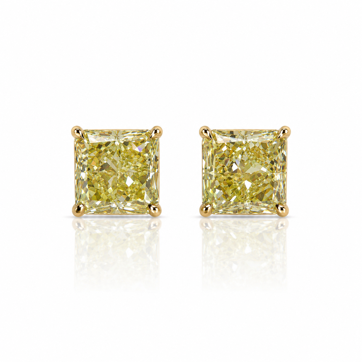 Fancy Yellow Diamond Stud Earrings