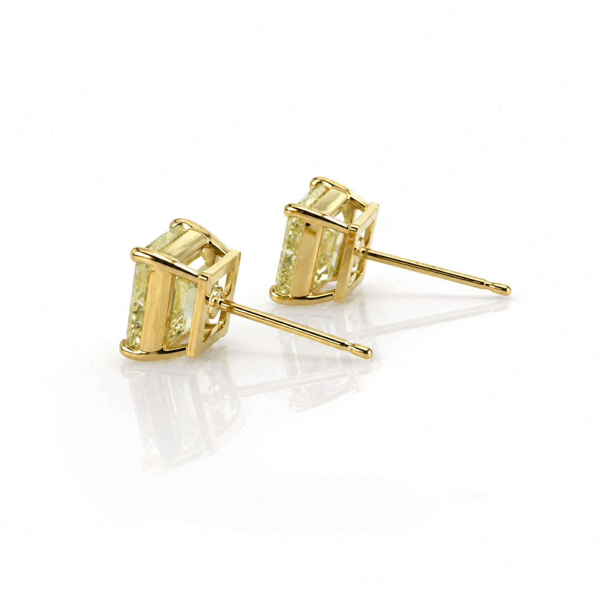 Fancy Yellow Diamond Stud Earrings