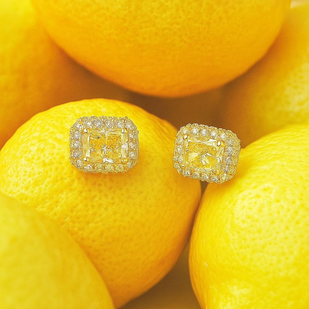 Yellow Radiant Halo Studs