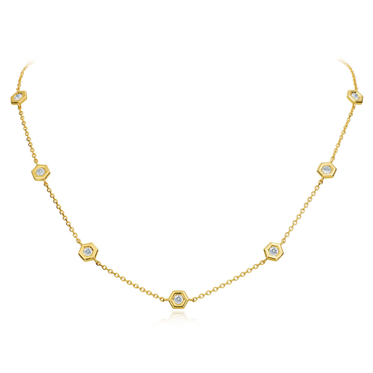 Nine-Diamond Mini B Necklace