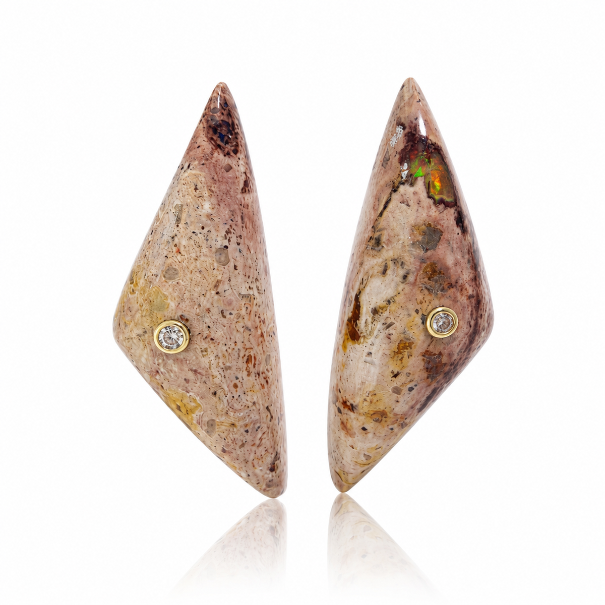 Boulder Opal Shield Earrings