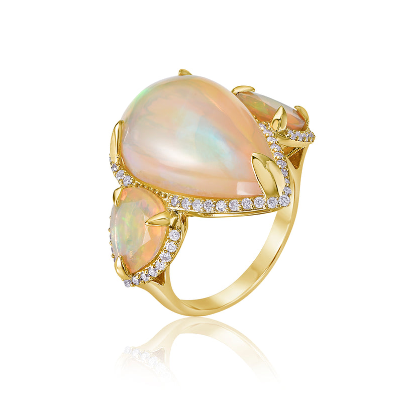 Fire Opal Unicorn Ring