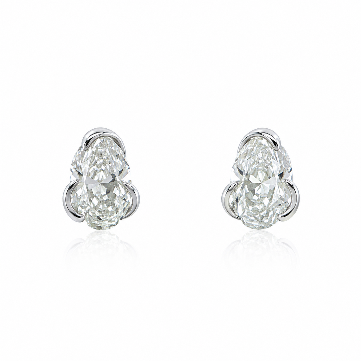 Oval Diamond Stud Earrings