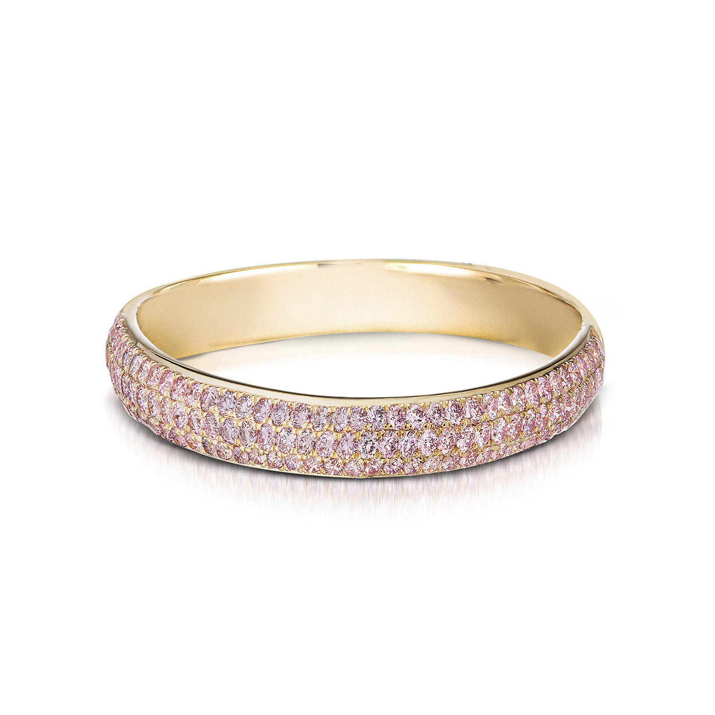 Aureole Pink Round Diamond Eternity Wedding Band