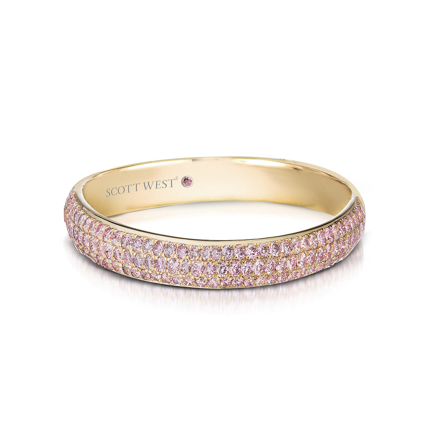 Aureole Pink Round Diamond Eternity Wedding Band