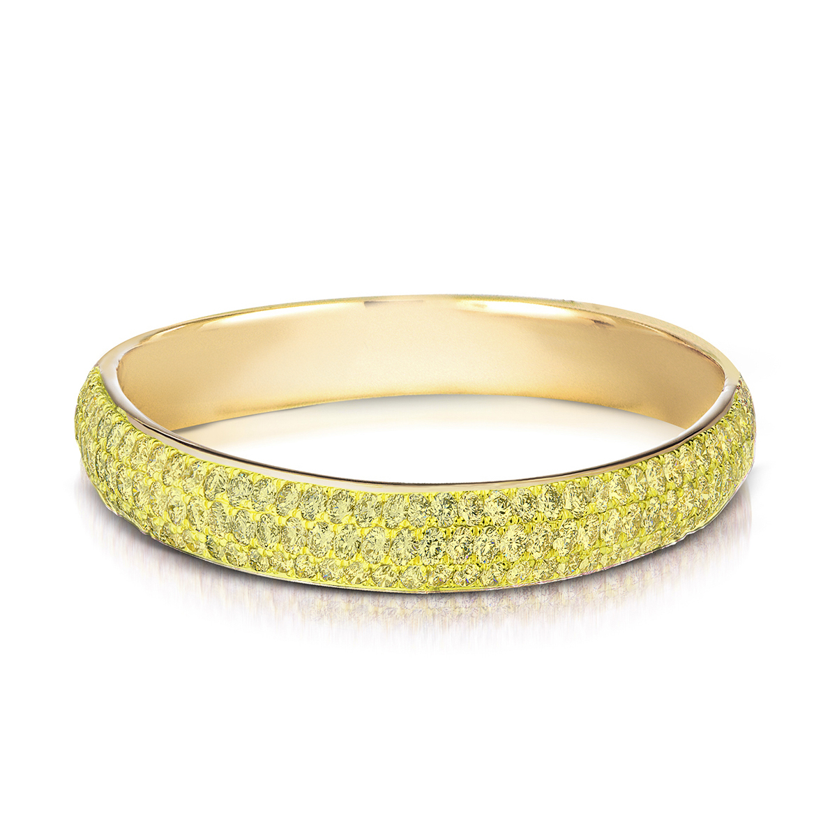 Aureole Yellow Round Diamond Eternity Wedding Band