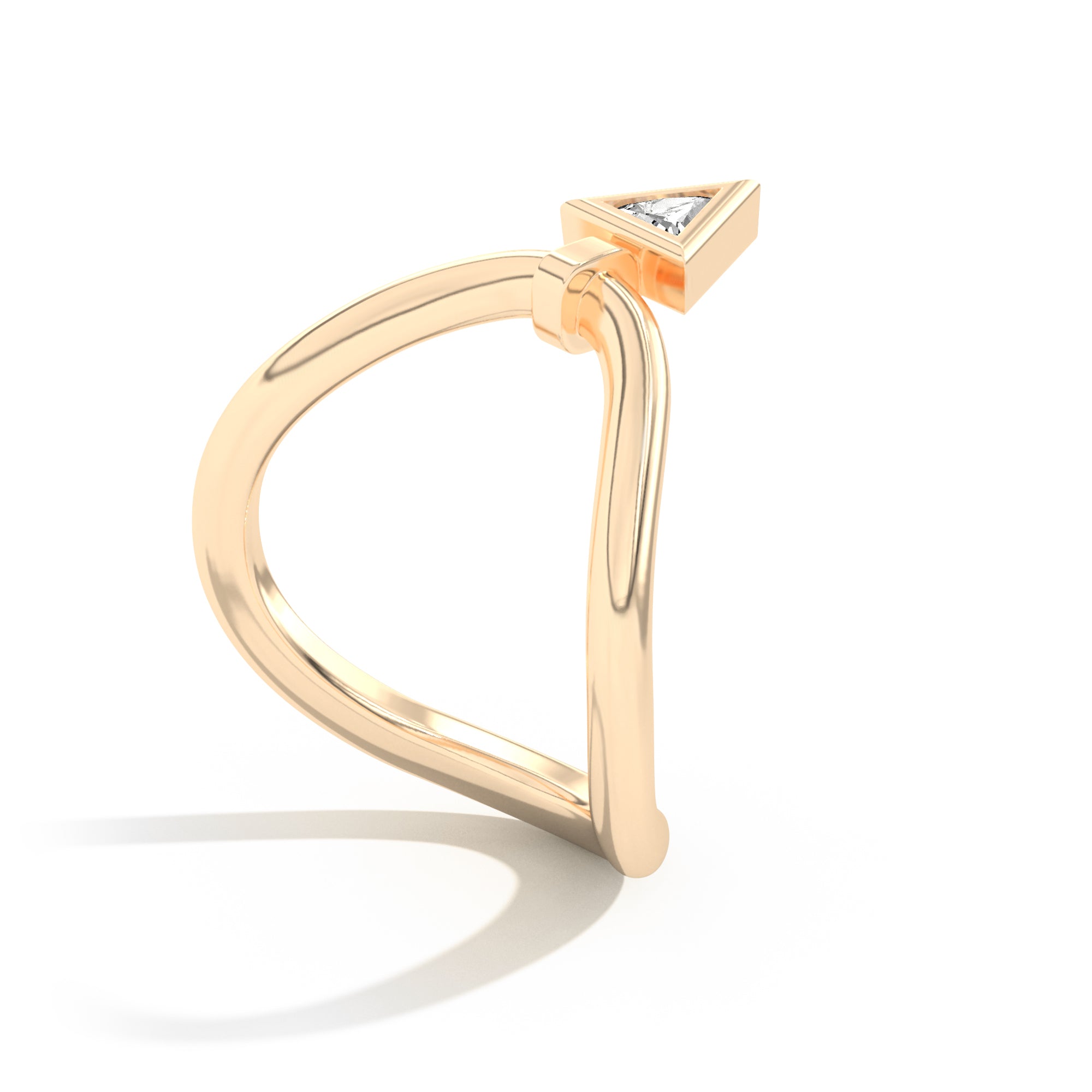 Gaudí Curve Ring with Golden Triangle