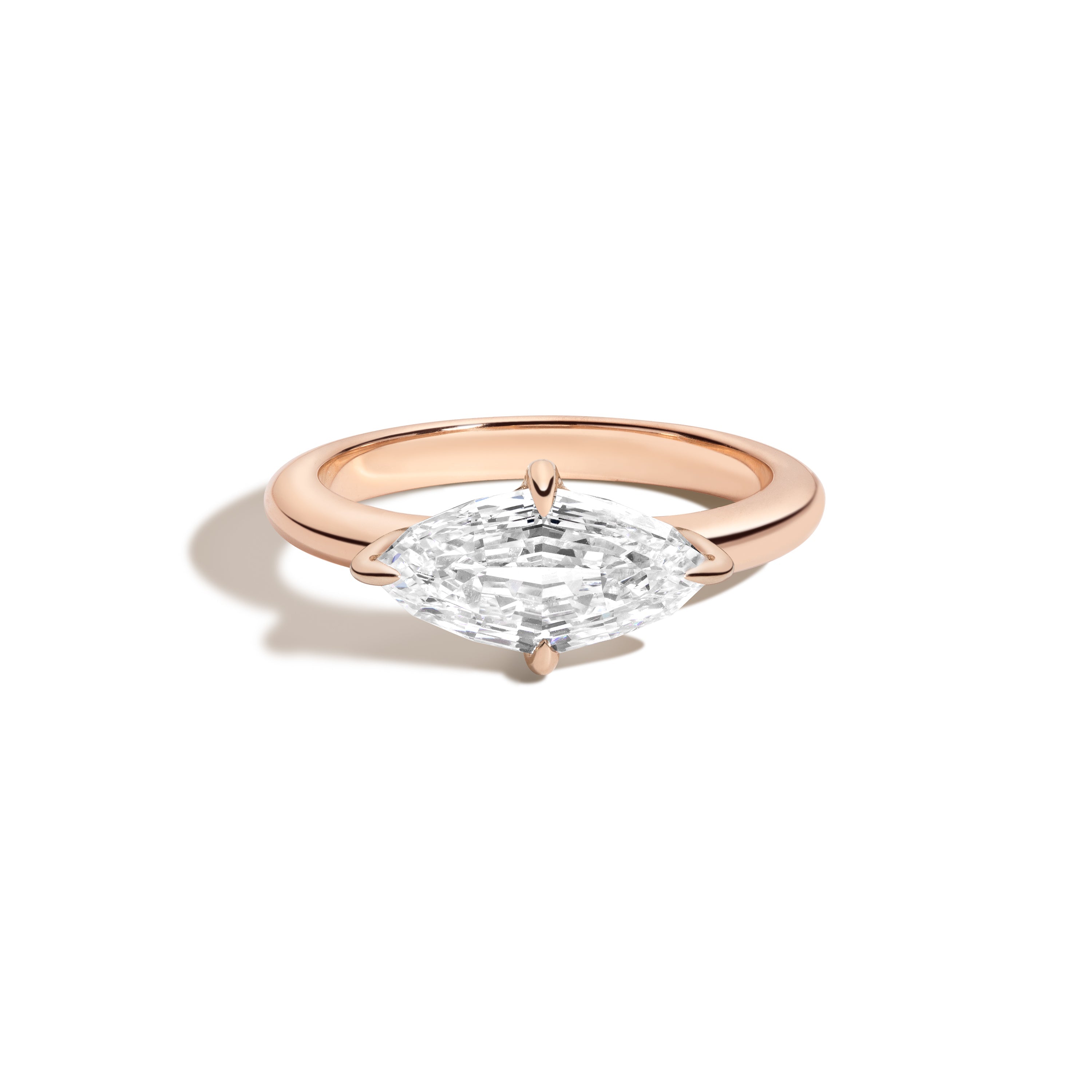 East-West Step Cut Marquise Ring