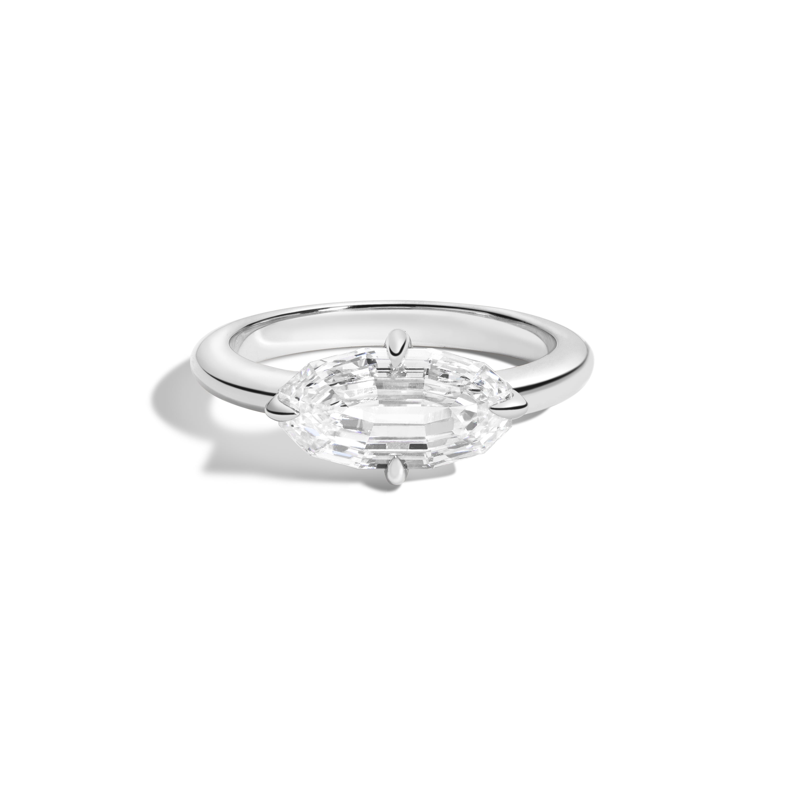 East-West Step Cut Oval Ring