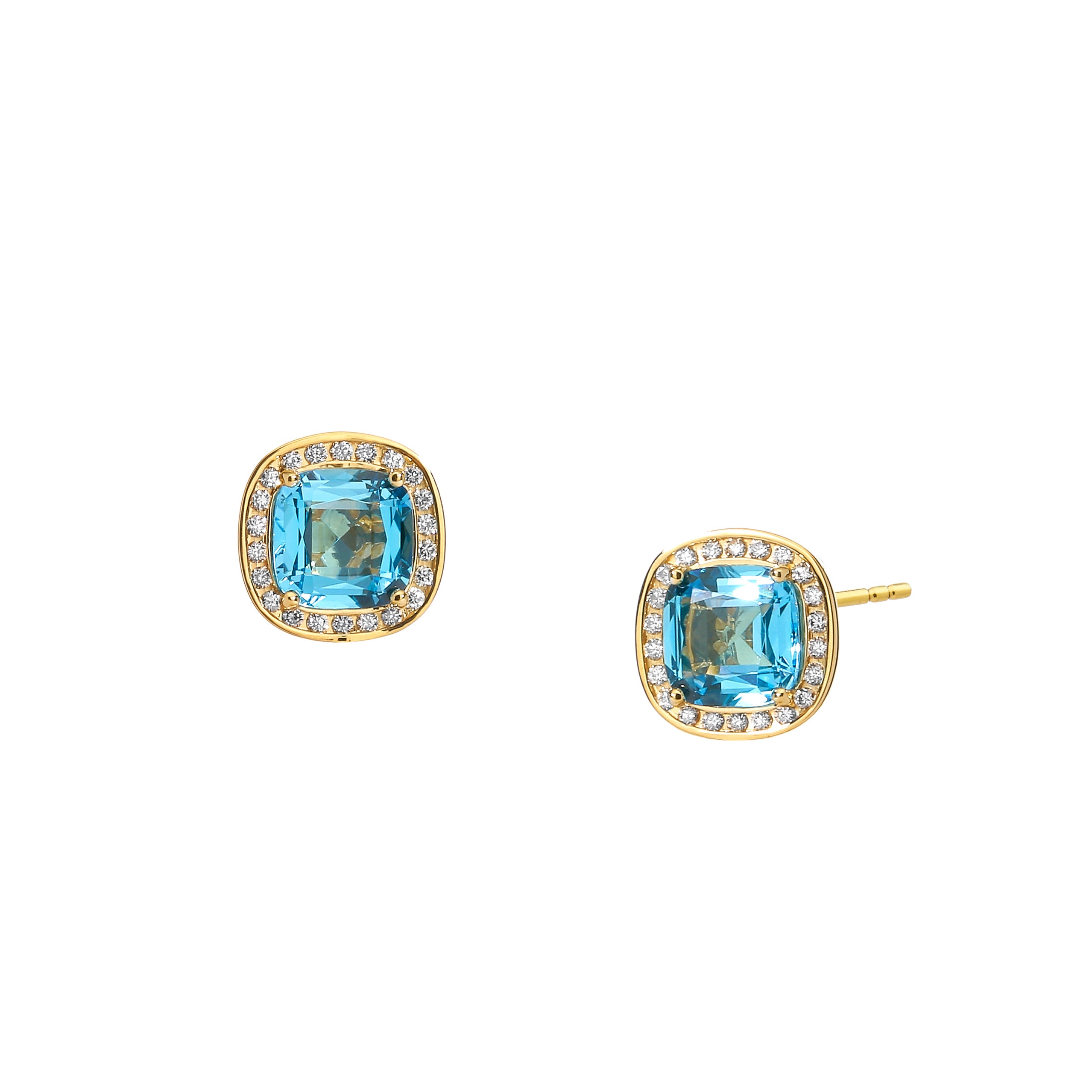 Mogul blue topaz cushion earrings