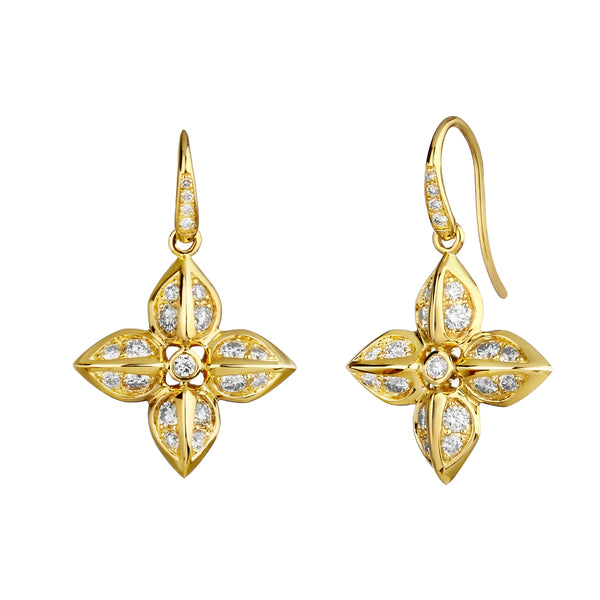 Diamond Flower Earrings