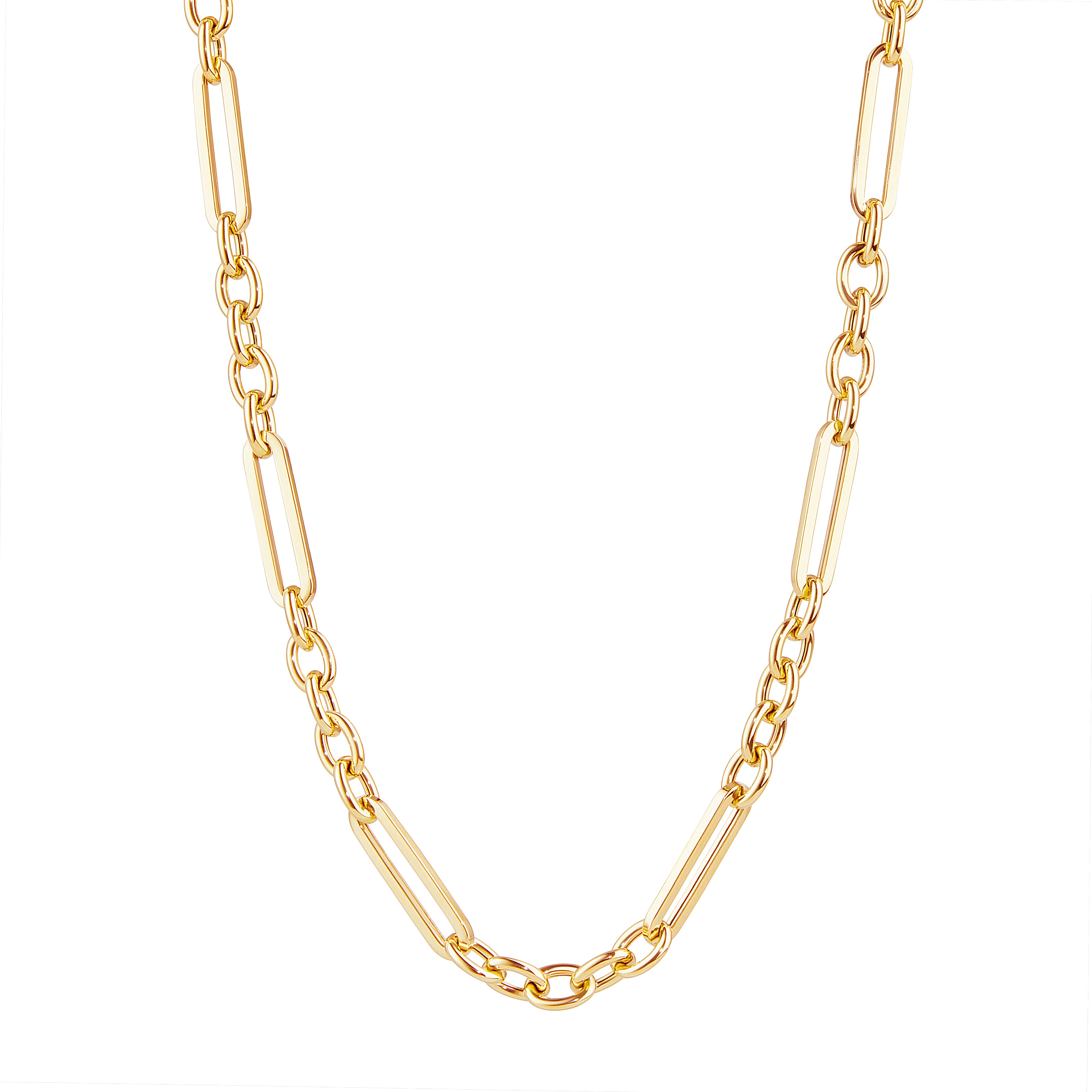 18K Yellow Gold Paper Clip Rolo Chain