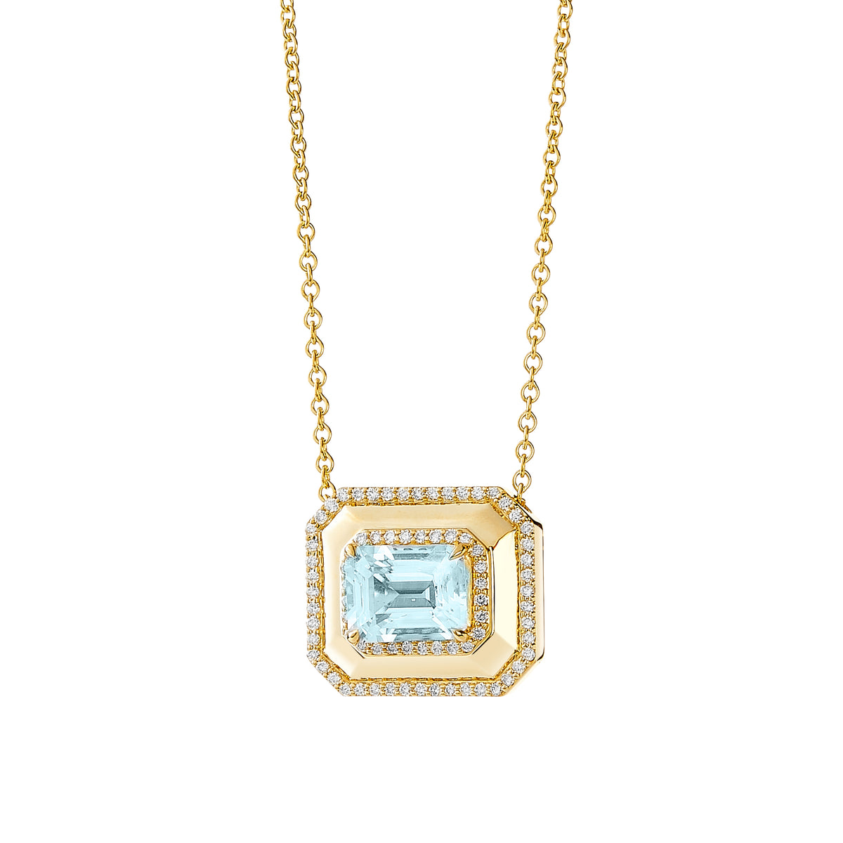 Blue Topaz Deco Necklace