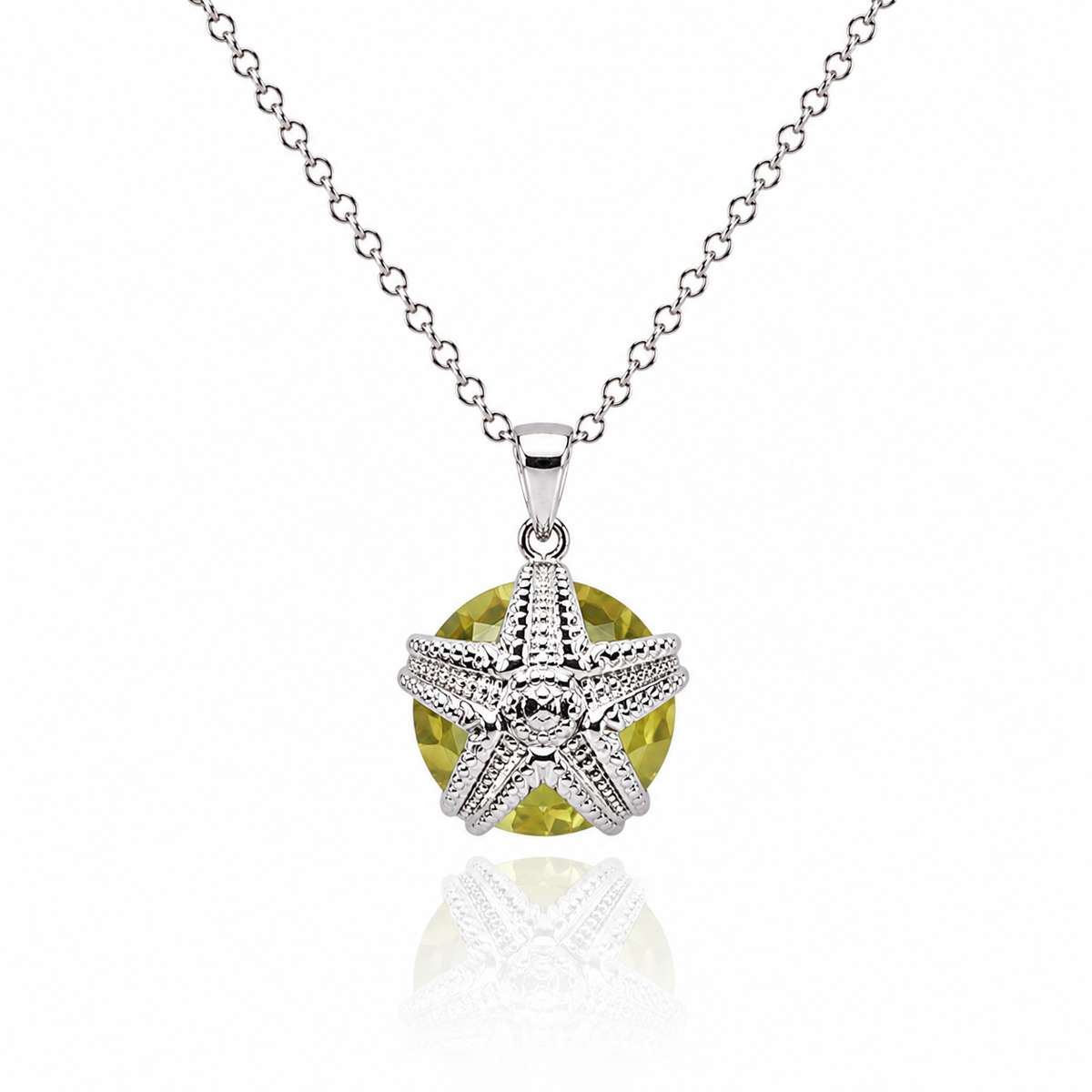 Starfish Peridot Pendant
