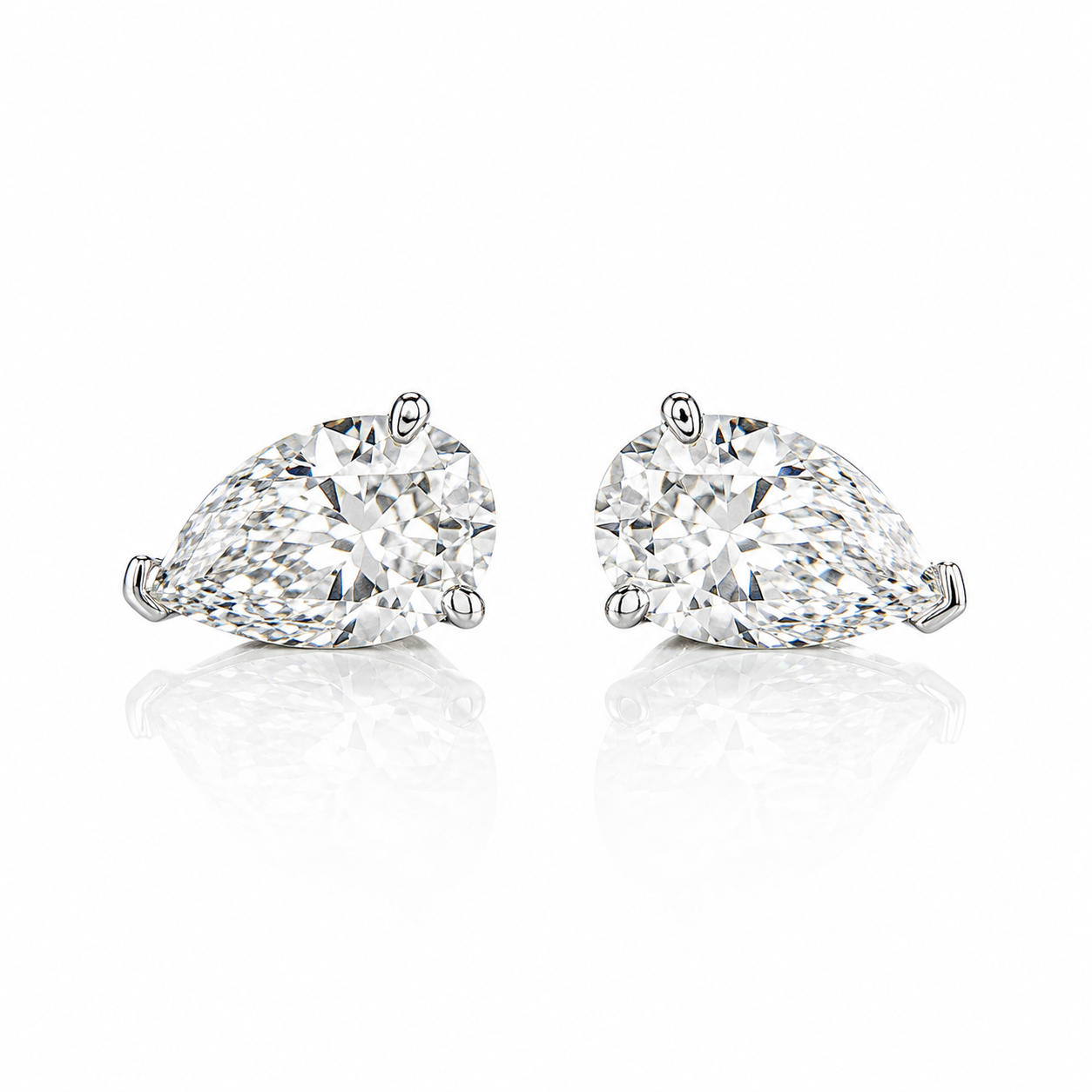 2ct Classic Pear Studs