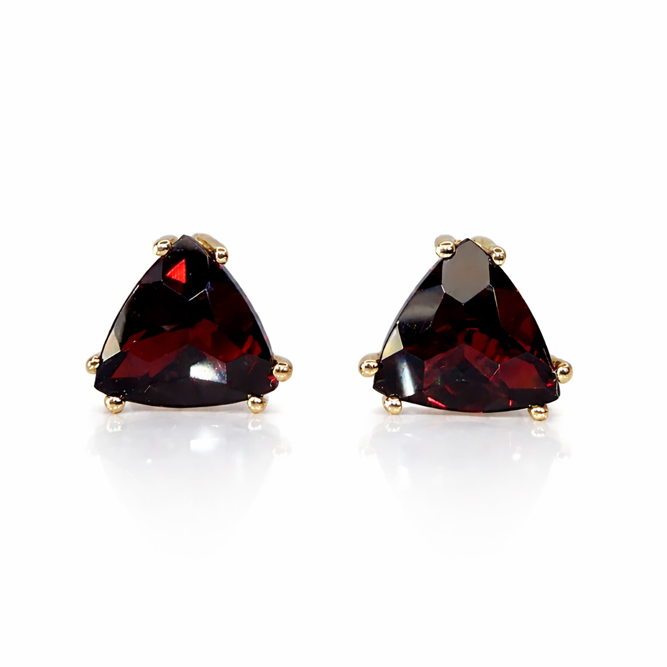 Garnet Trillion Studs