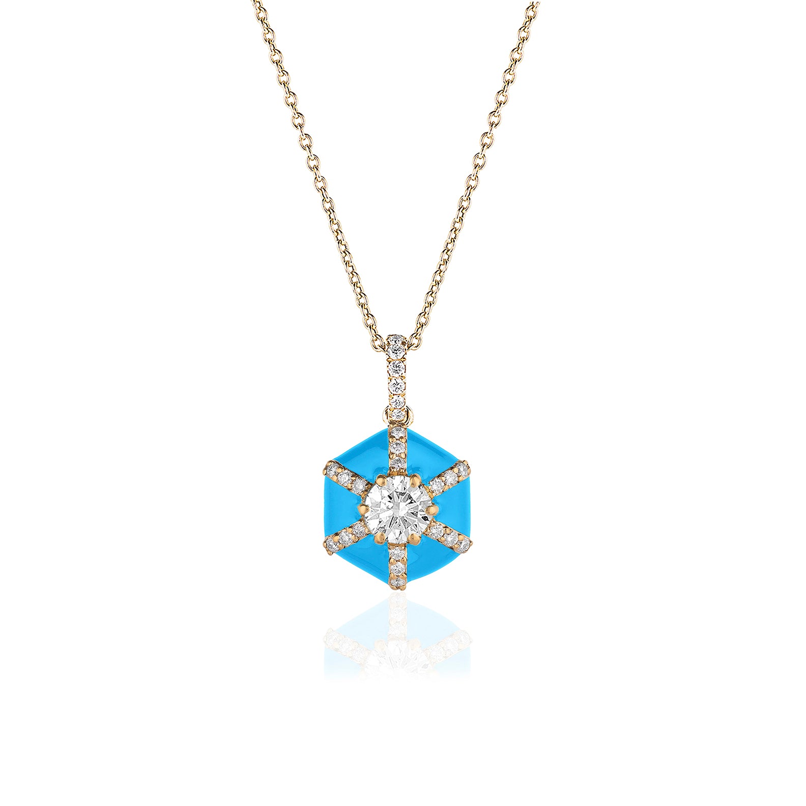 Queen Diamond Enamel Necklace