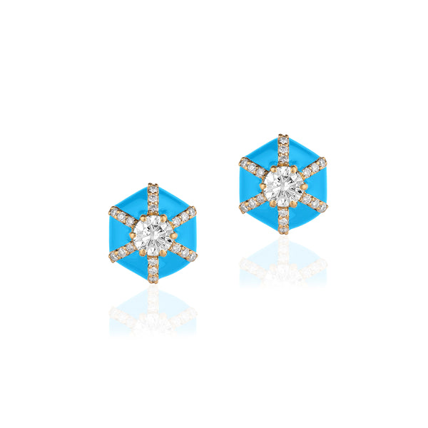 Queen Diamond Enamel Studs