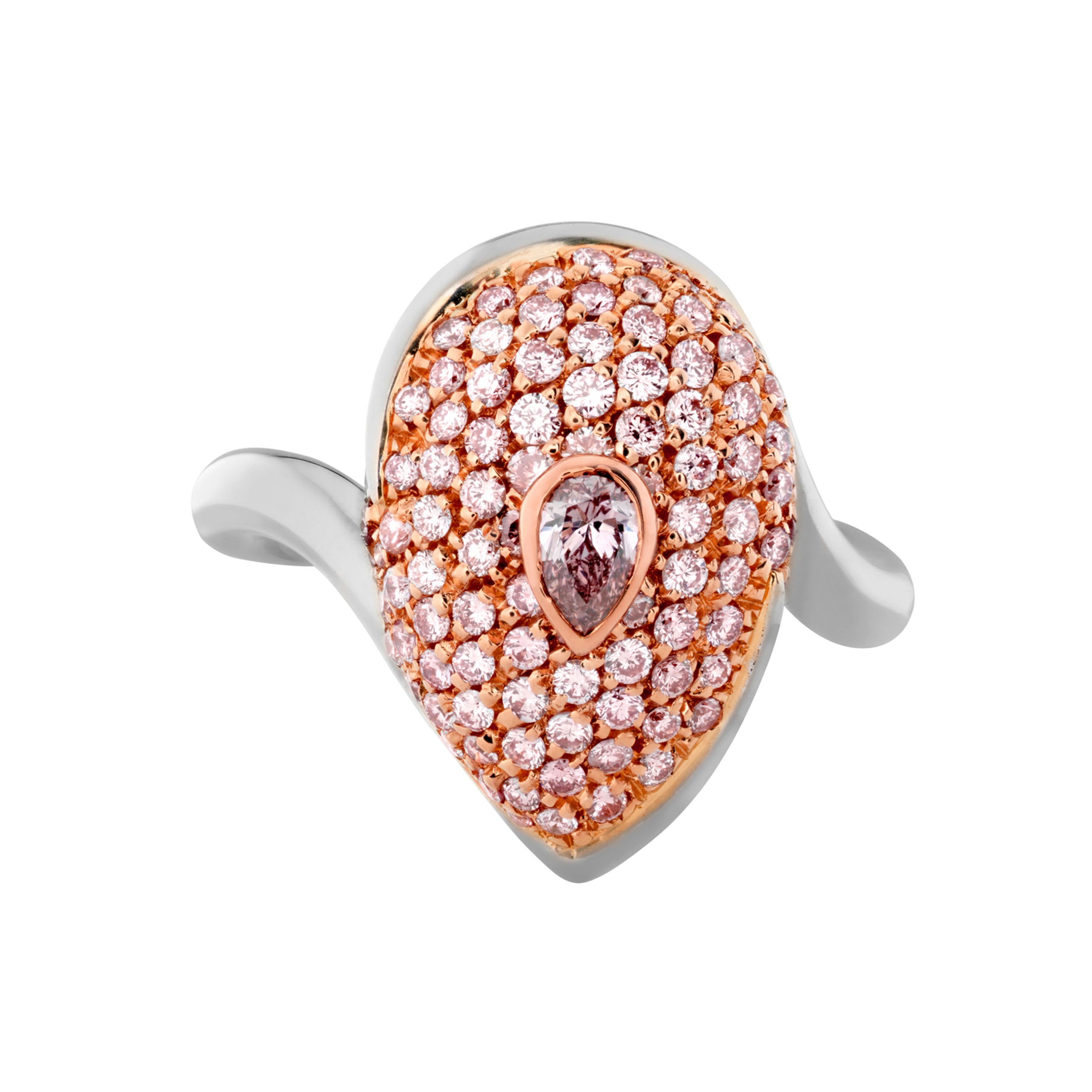 Argyle Pave' Pear Ring