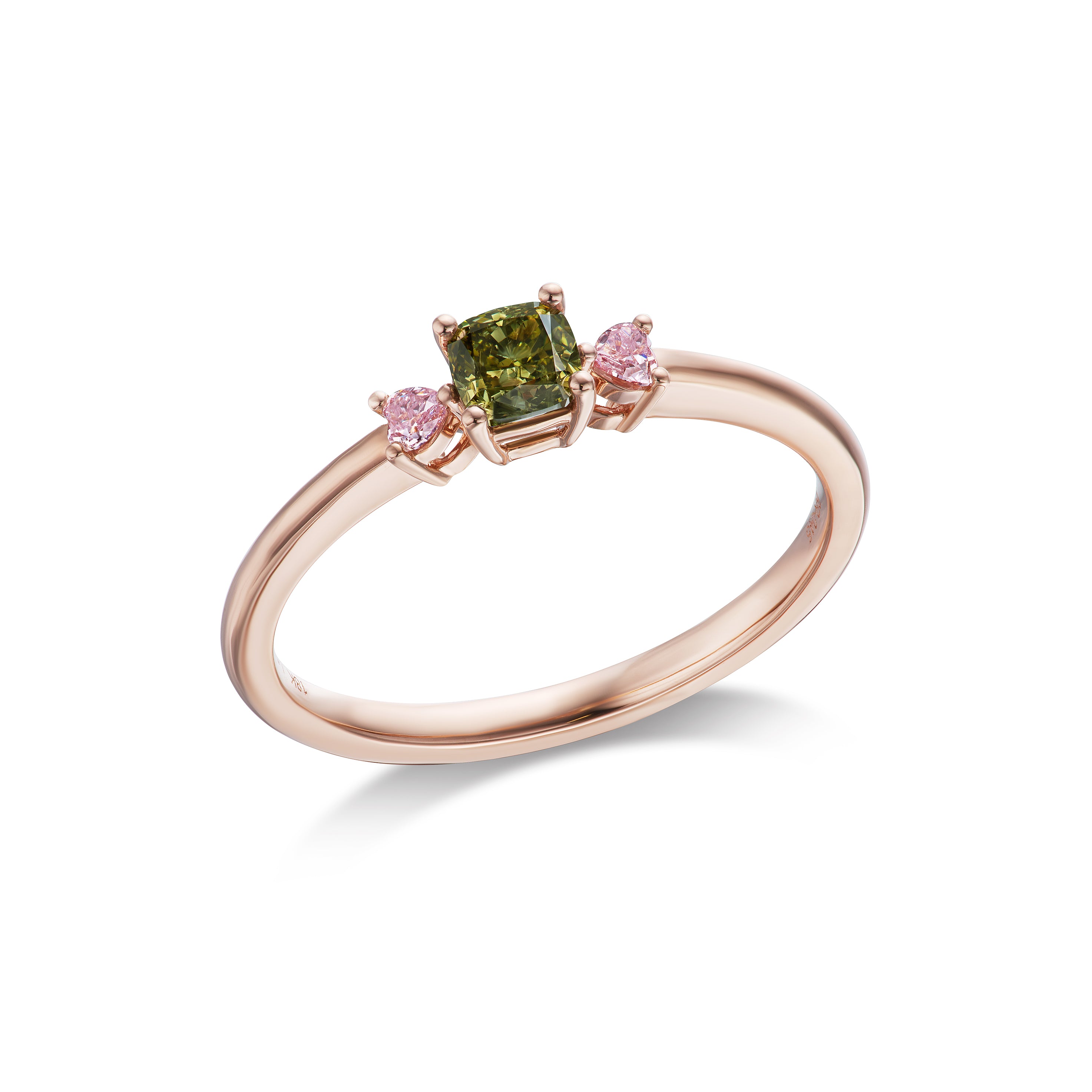 Cushion Green and Pink Diamond Stackable