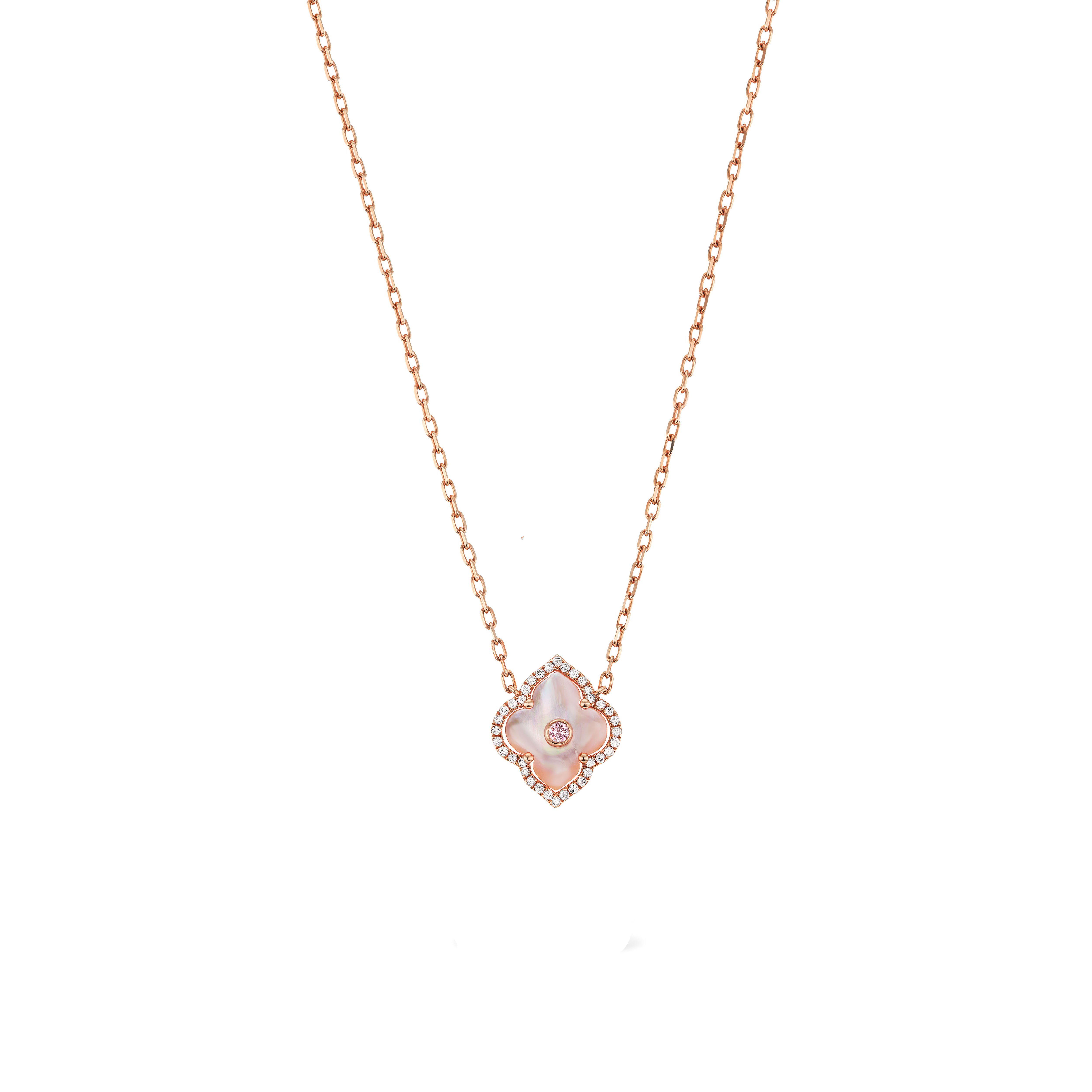 Argyle Pink Diamond and Mother of Pearl Mini Necklace