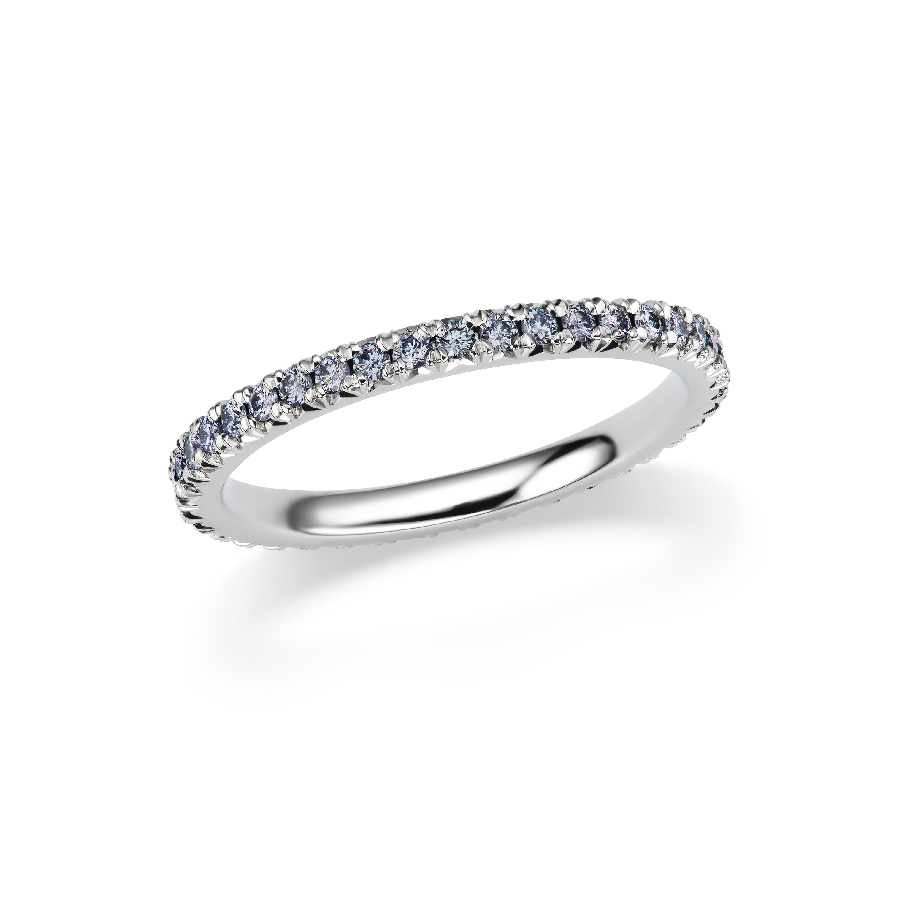 Argyle Blue Diamond French Pave Eternity Band