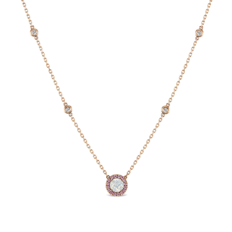 Argyle Diamond Halo Necklace