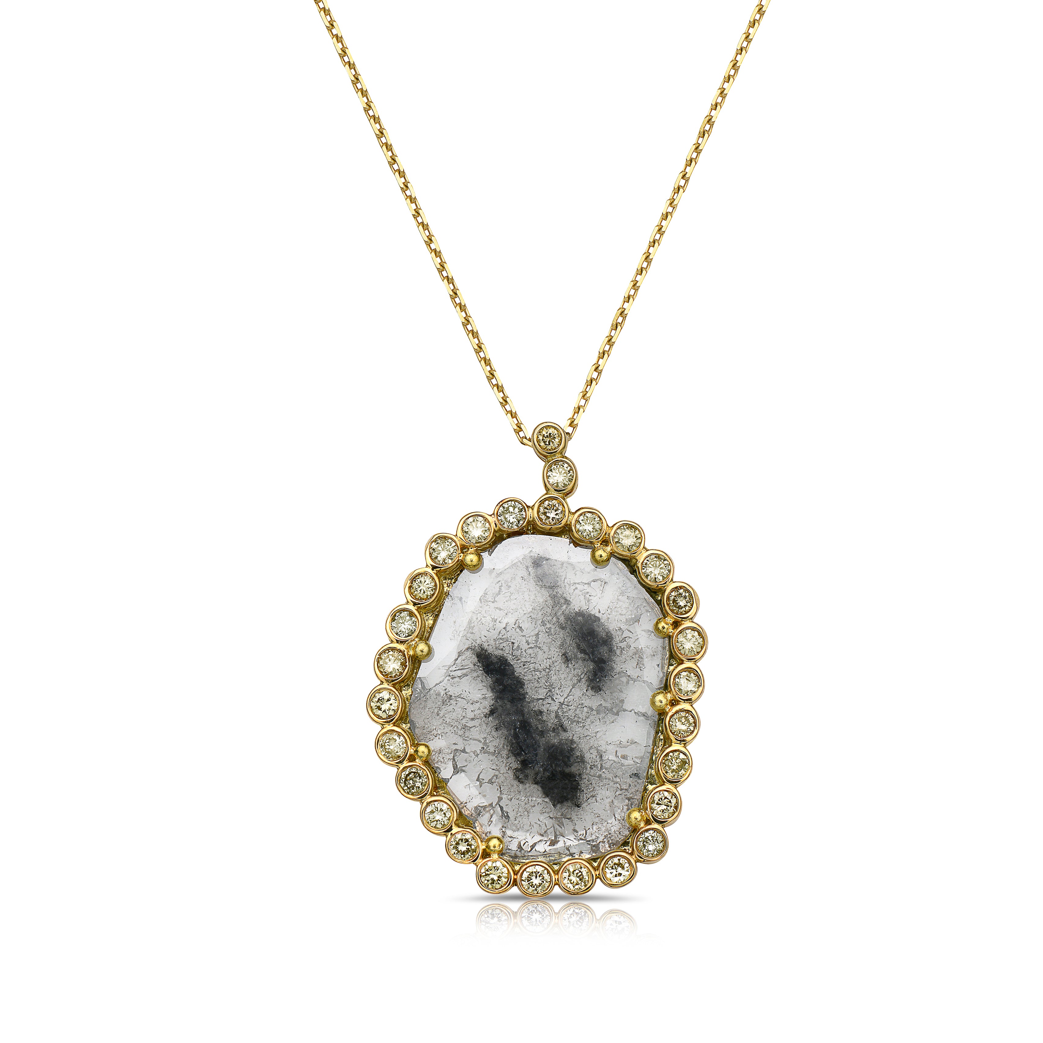 Boulder diamond Slice Necklace